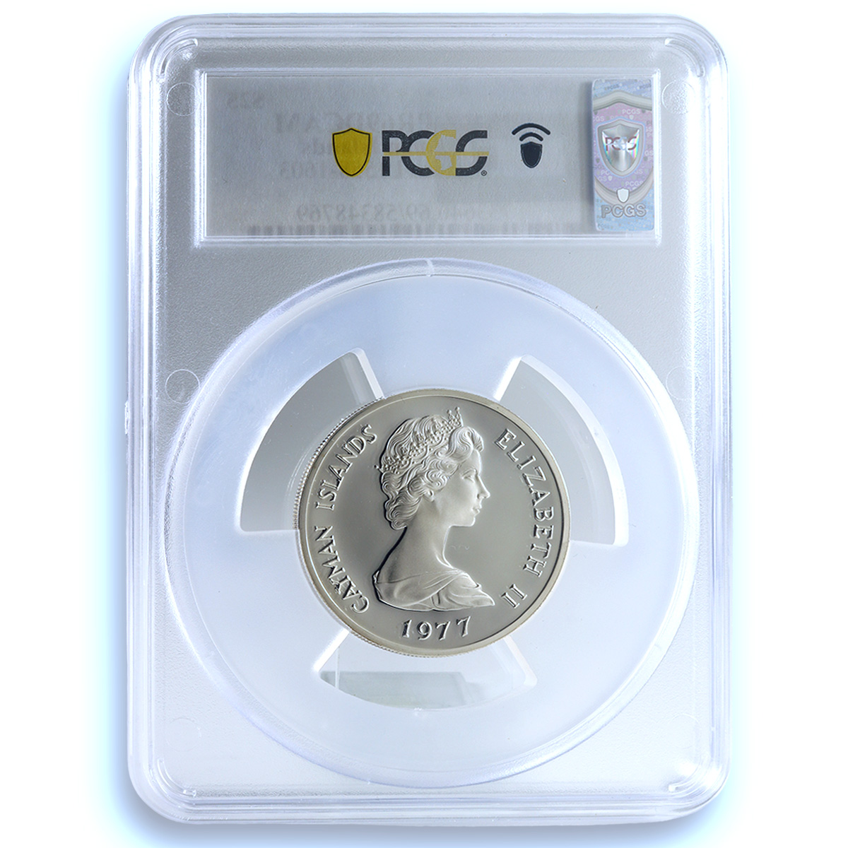 Cayman Islands 25 dollars Queen Elizabeth I KM-17 PR 69 PCGS silver coin 1977