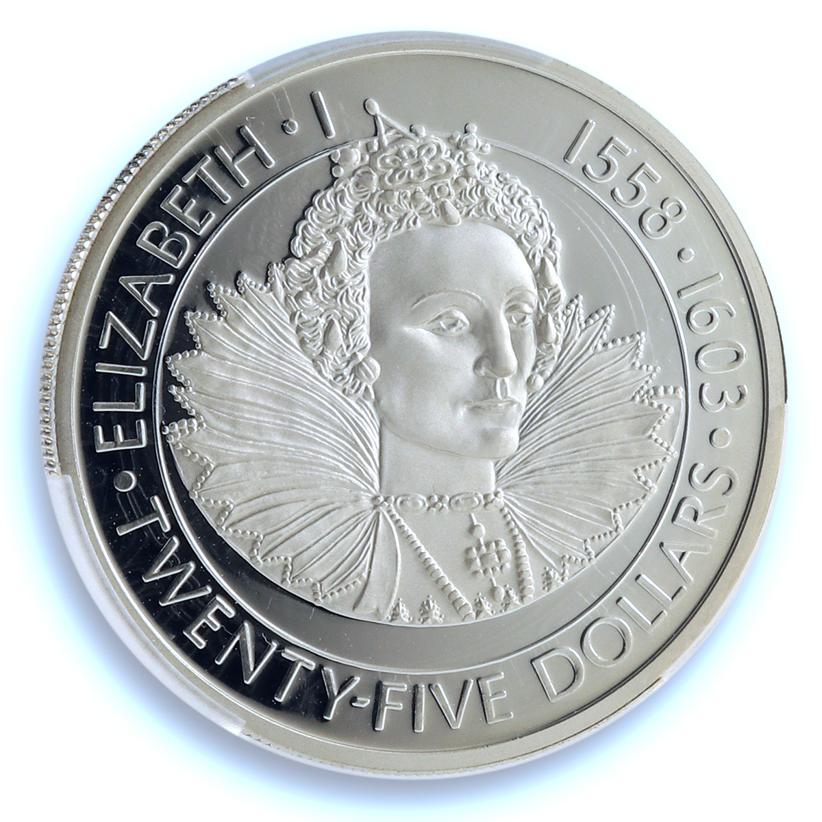 Cayman Islands 25 dollars Queen Elizabeth I KM-17 PR 69 PCGS silver coin 1977
