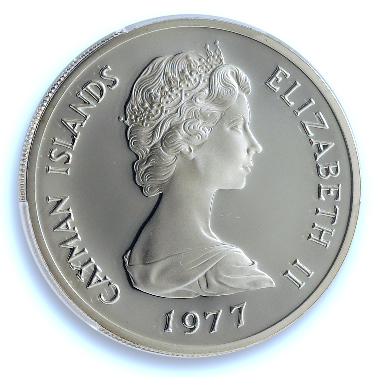 Cayman Islands 25 dollars Queen Elizabeth I KM-17 PR 69 PCGS silver coin 1977