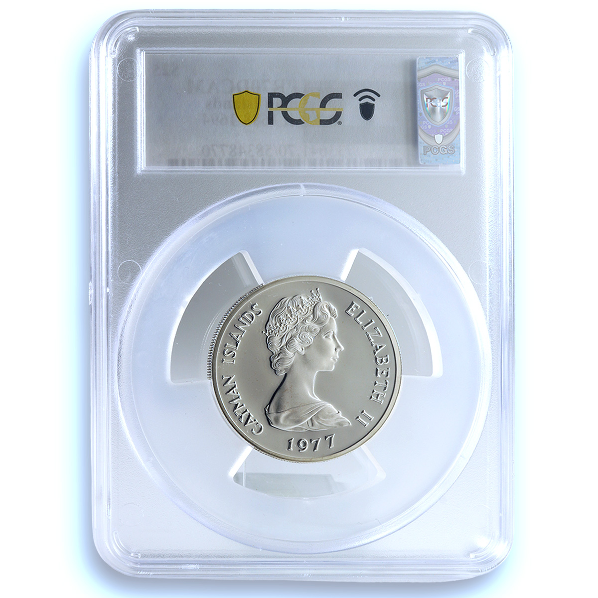 Cayman Islands 25 dollars Queen Mary II KM-18 PR 70 PCGS silver coin 1977