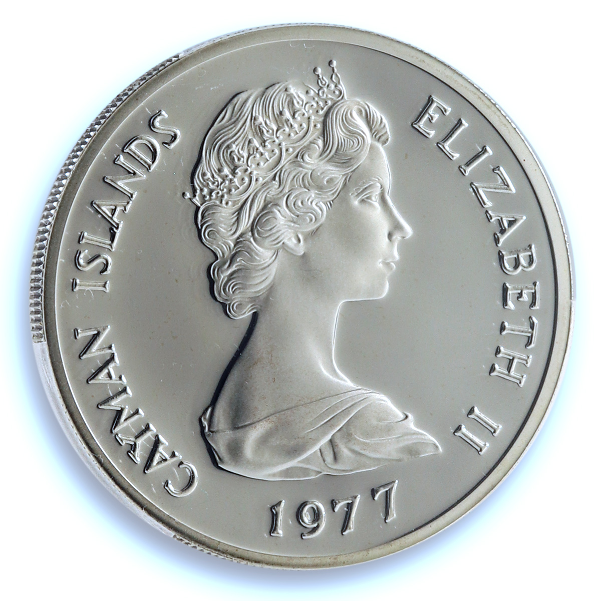 Cayman Islands 25 dollars Queen Mary II KM-18 PR 70 PCGS silver coin 1977