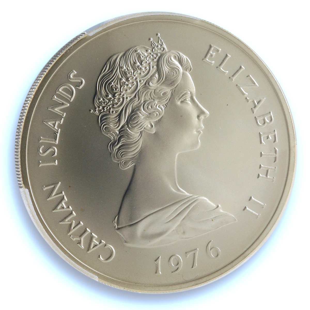 Cayman Islands 50 dollars Queens of England KM-12 MS 69 PCGS silver coin 1976