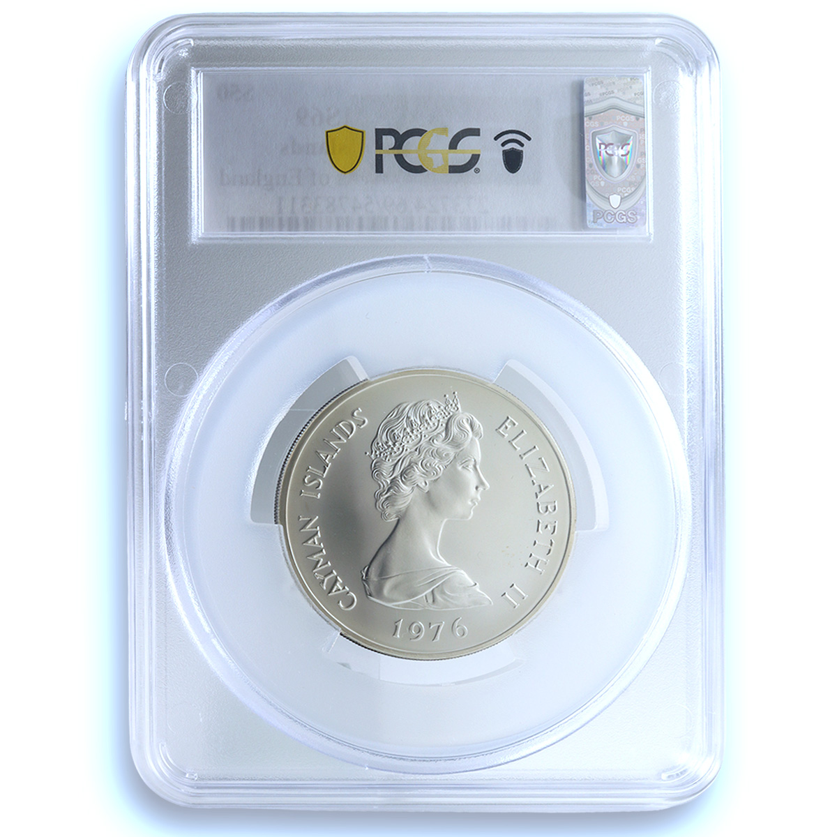 Cayman Islands 50 dollars Queens of England KM-12 MS 69 PCGS silver coin 1976