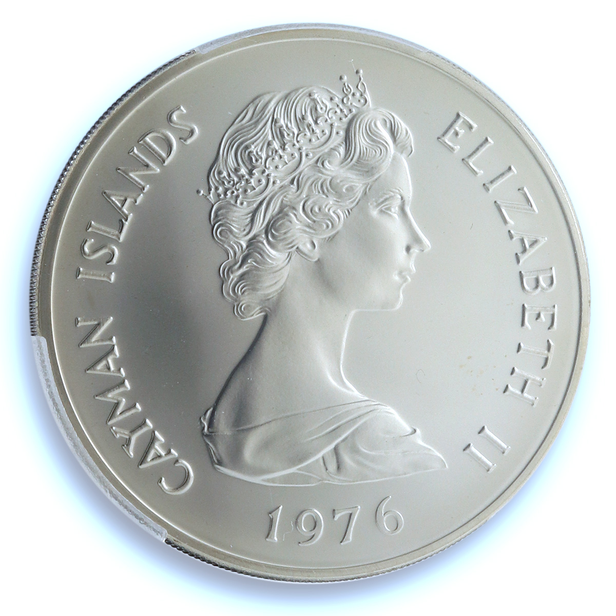 Cayman Islands 50 dollars Queens of England KM-12 MS 69 PCGS silver coin 1976