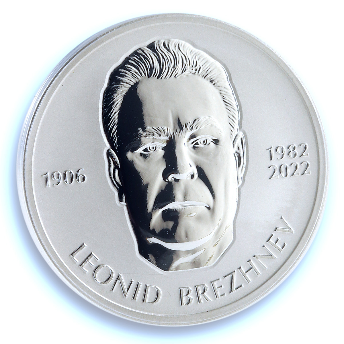 Chad 5000 francs Leonid Brezhnev USSR Communism PR 70 PCGS silver coin 2022 Chad 5000 francs Leonid Brezhnev USSR Communism PR 70 PCGS silver coin 2022
