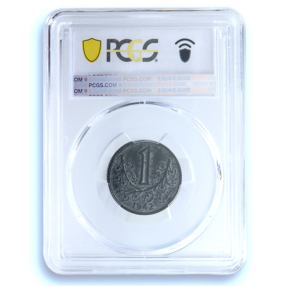 Bohemia 1 koruna German Protectorate KM-4 J-623 MS 63 PCGS zinc coin 1942 Bohemia 1 koruna German Protectorate KM-4 J-623 MS 63 PCGS zinc coin 1942