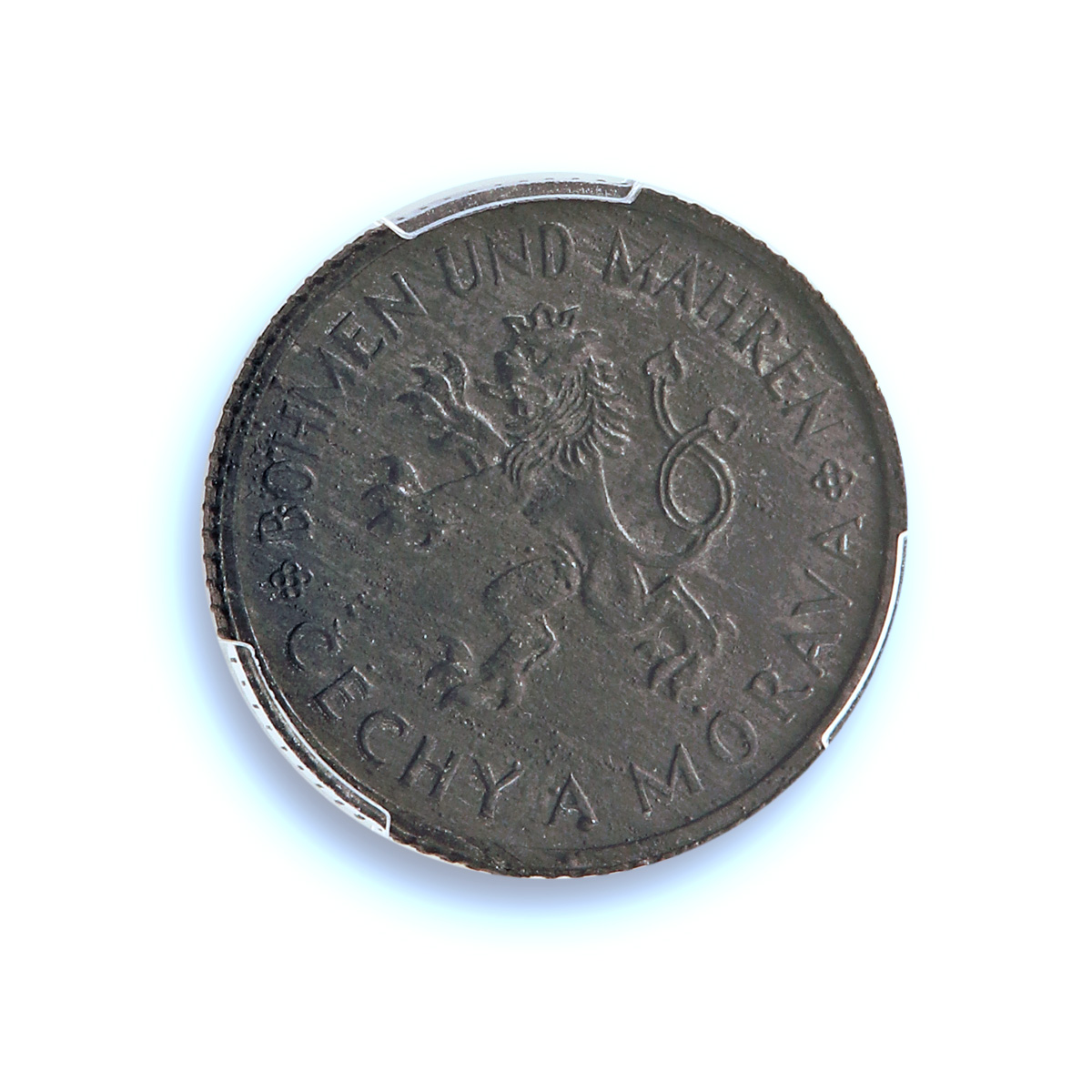 Bohemia 1 koruna German Protectorate KM-4 J-623 MS 63 PCGS zinc coin 1942 Bohemia 1 koruna German Protectorate KM-4 J-623 MS 63 PCGS zinc coin 1942