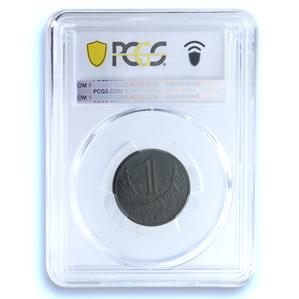 Bohemia 1 koruna German Protectorate KM-4 J-623 MS 63 PCGS zinc coin 1943