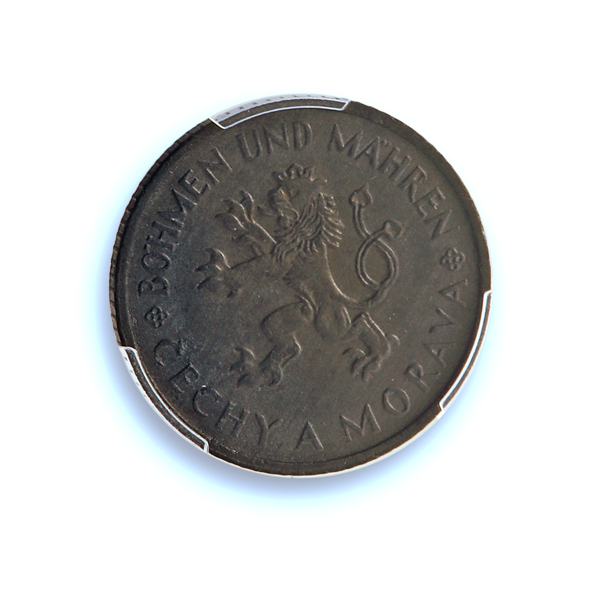 Bohemia 1 koruna German Protectorate KM-4 J-623 MS 63 PCGS zinc coin 1943