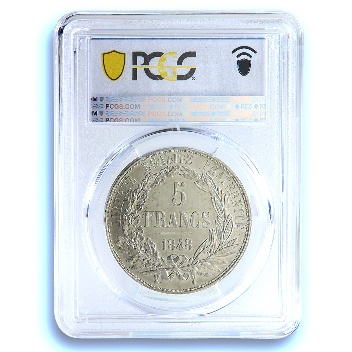 France 5 francs Second Republic Pattern Dantzell Maz-1273a SP 62 PCGS coin 1848 France 5 francs Second Republic Pattern Dantzell Maz-1273a SP 62 PCGS coin 1848