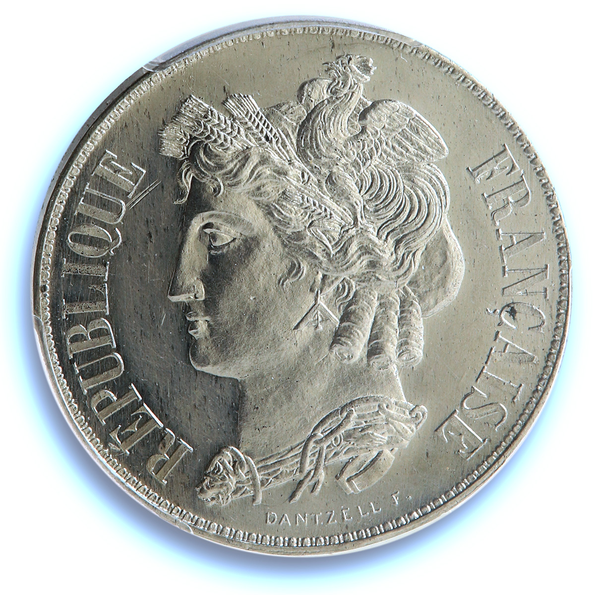 France 5 francs Second Republic Pattern Dantzell Maz-1273a SP 62 PCGS coin 1848 France 5 francs Second Republic Pattern Dantzell Maz-1273a SP 62 PCGS coin 1848