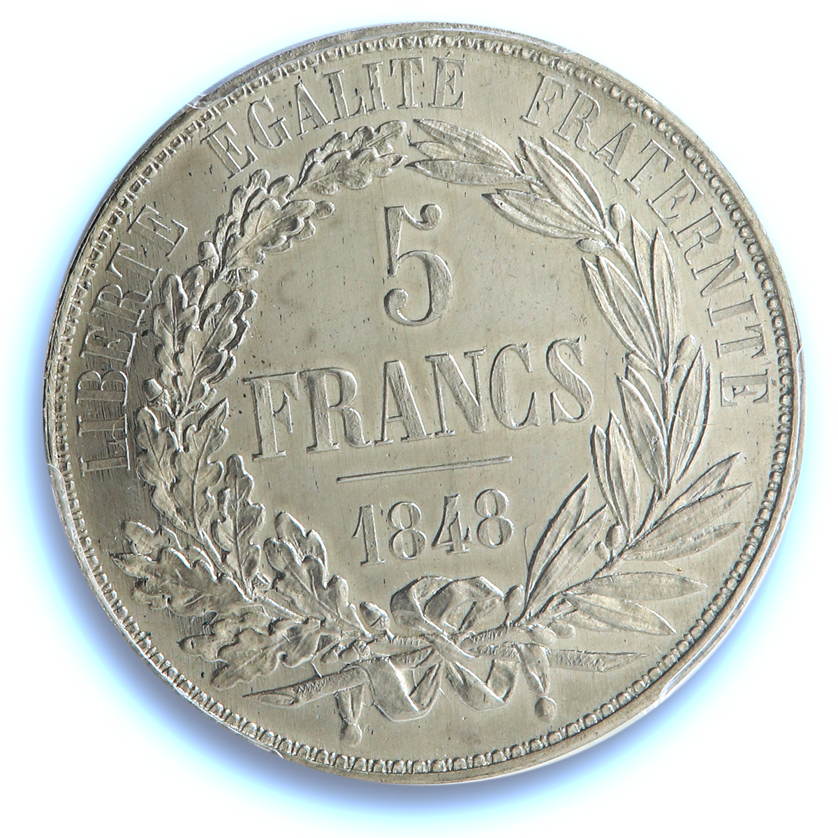 France 5 francs Second Republic Pattern Dantzell Maz-1273a SP 62 PCGS coin 1848 France 5 francs Second Republic Pattern Dantzell Maz-1273a SP 62 PCGS coin 1848