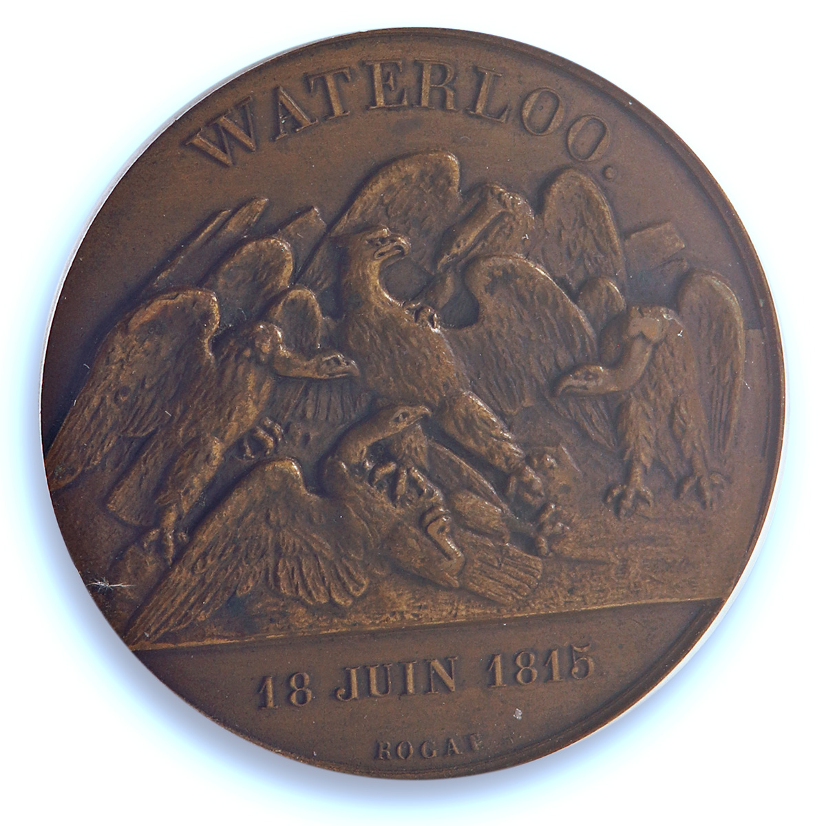France Napoleon Waterloo 1815 Restrike Bramsen-1636 Rogat MS 63 PCGS medal 1880 France Napoleon Waterloo 1815 Restrike Bramsen-1636 Rogat MS 63 PCGS medal 1880
