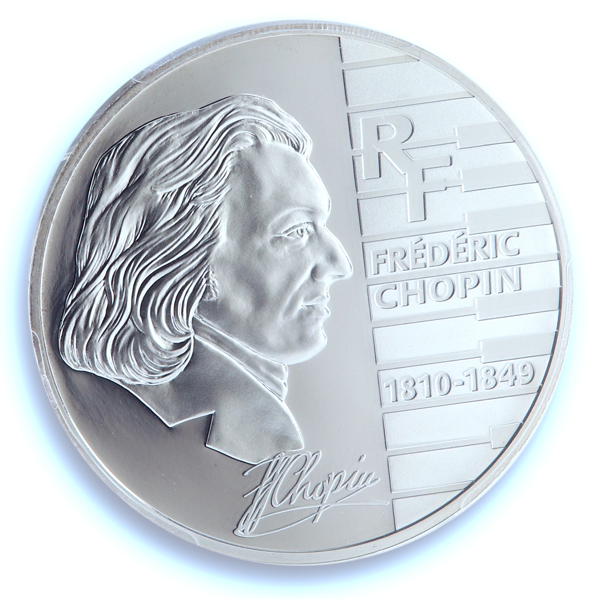 France 1 1/2 euro Chopin KM-2027 Music Composer PR 69 PCGS silver coin 2005 France 1 1/2 euro Chopin KM-2027 Music Composer PR 69 PCGS silver coin 2005