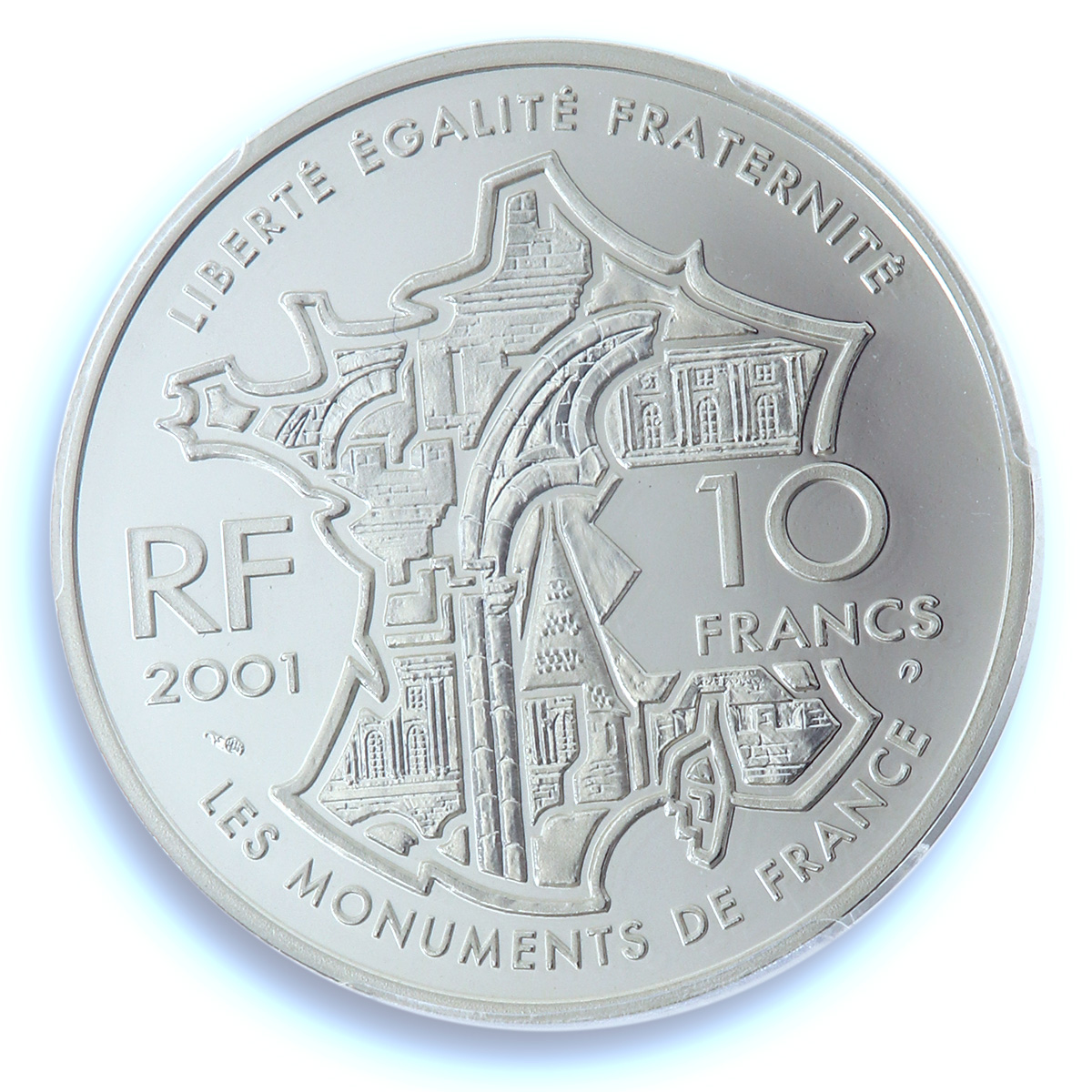 France 10 francs Notre Dame Paris KM-1272 Cathedral PR 69 PCGS silver coin 2001 France 10 francs Notre Dame Paris KM-1272 Cathedral PR 69 PCGS silver coin 2001