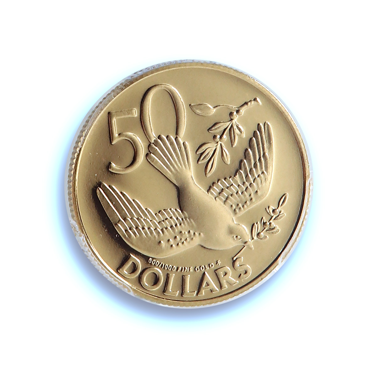 British Virgin Is. 50 dollars Golden Dove KM-28 Bird PR 70 PCGS gold coin 1980 British Virgin Is. 50 dollars Golden Dove KM-28 Bird PR 70 PCGS gold coin 1980