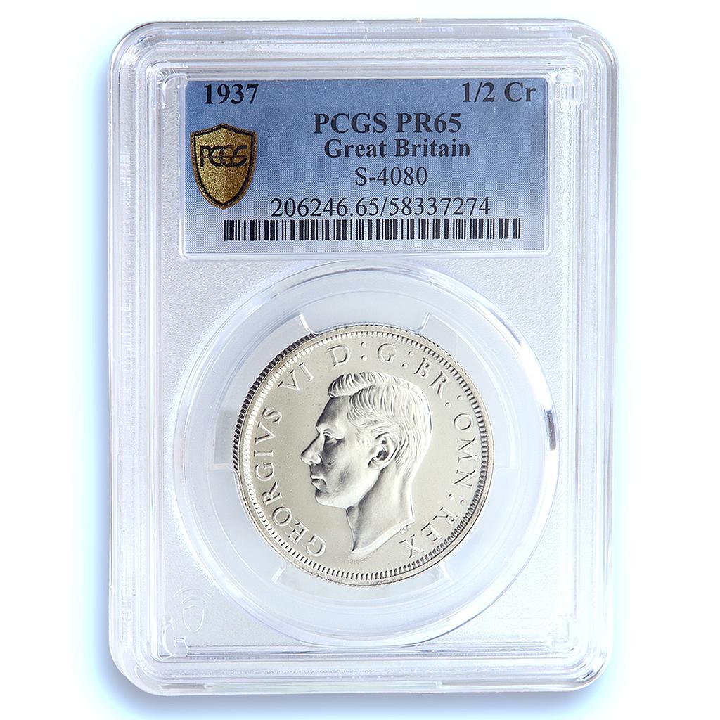 Great Britain 1/2 crown George VI KM-856 S-4080 PR 65 PCGS silver coin 1937