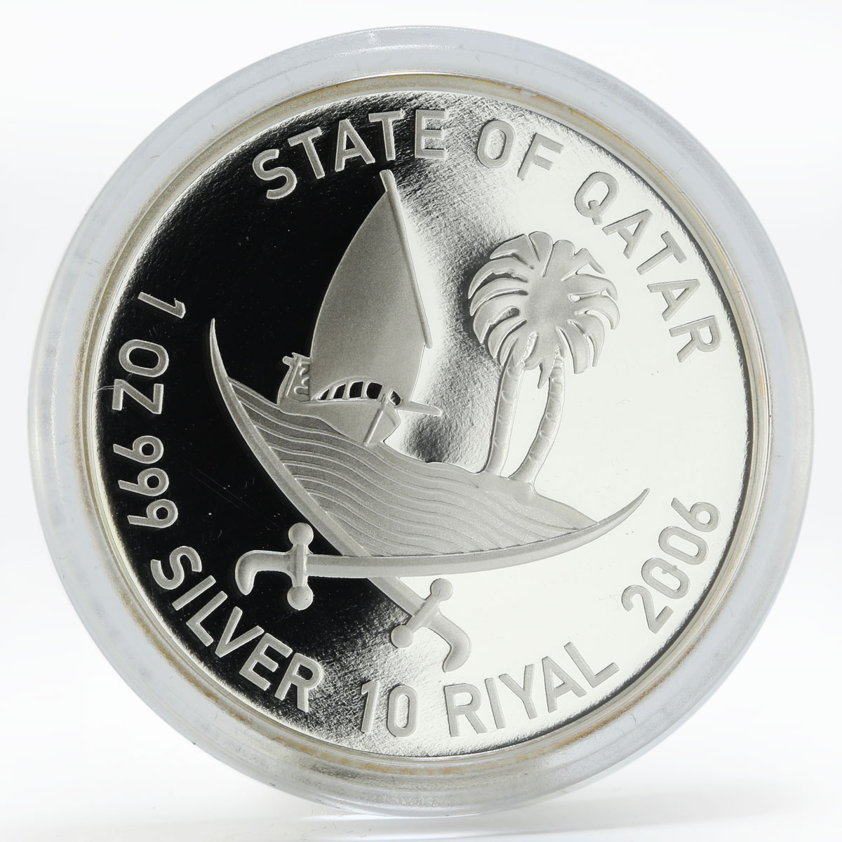 Qatar 10 riyals Asian Games Volleyball proof silver coin 2006