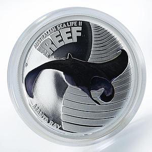 Australia 50 cents Sea life II Manta Ray reef silver 1/2 oz coin 2012