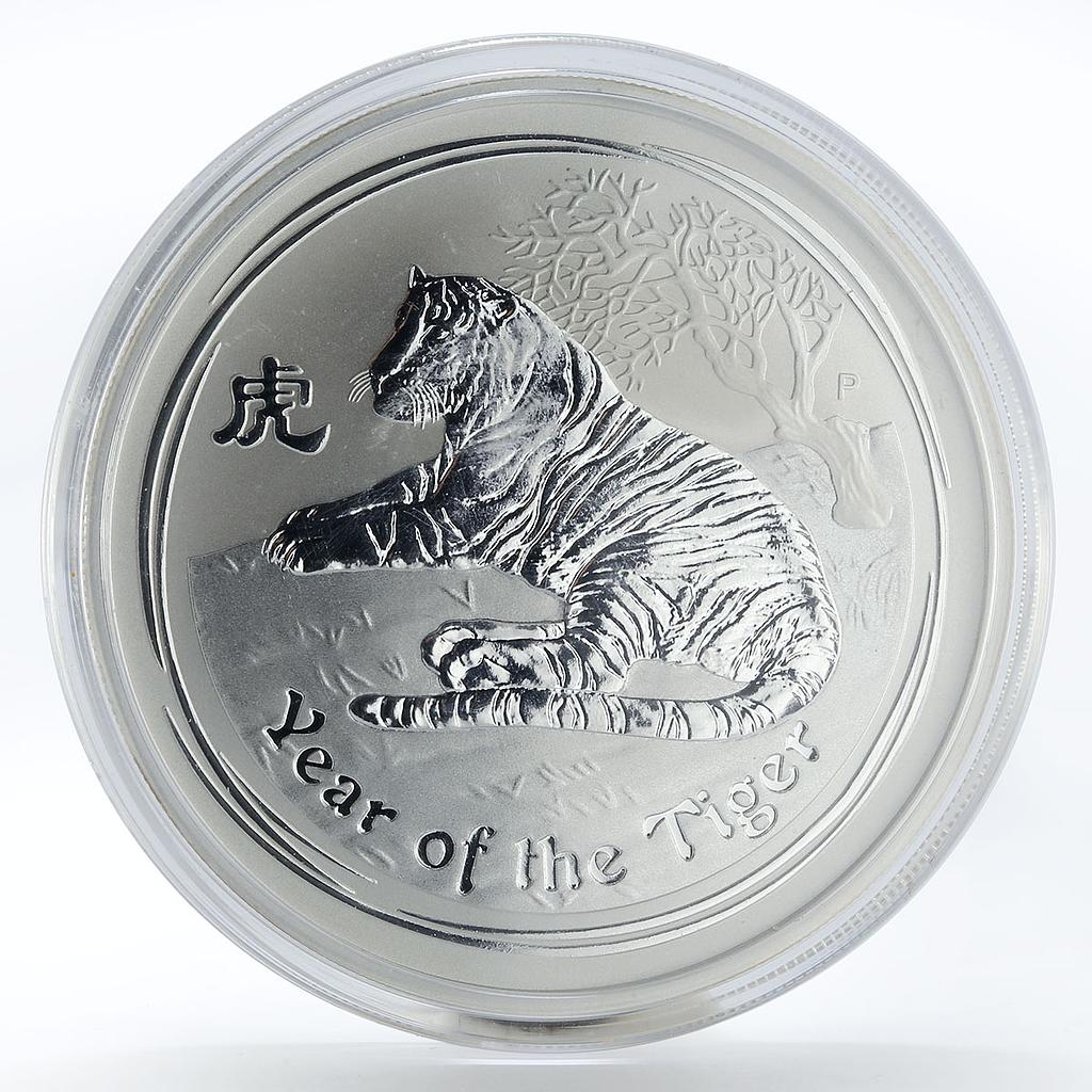 Australia 2 dollars Year of the Tiger Lunar Series I 2 oz Silver coin 2010