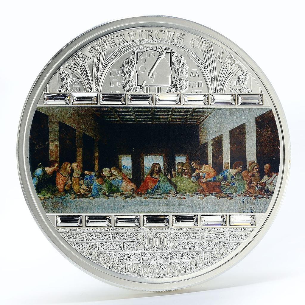 Cook Islands 20 dollars The Last Supper colored silver coin 2008