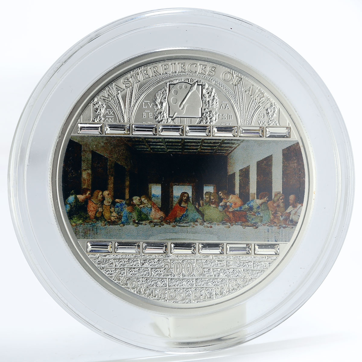 Cook Islands 20 dollars The Last Supper colored silver coin 2008