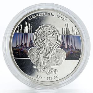 Niue 1 dollar Great Commanders Alexander the Great colored silver coin 2011