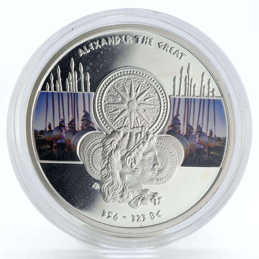 Niue 1 dollar Great Commanders Alexander the Great colored silver coin 2011