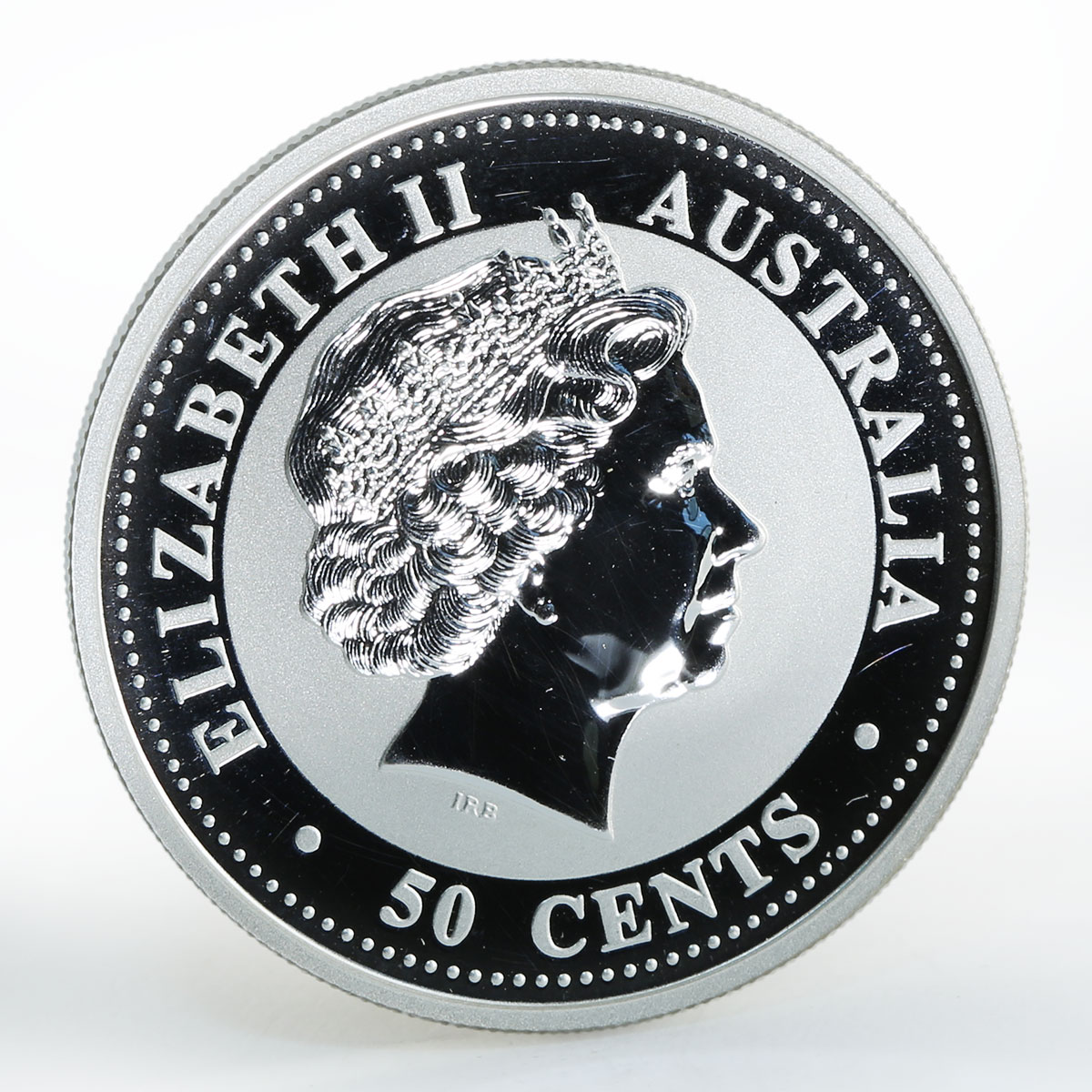 Australia, 50c, Year of the Dog Series I,1/2oz Silver Coin oxides scratches 2006