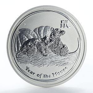 Australia 50 cents Year of the Mouse Lunar Series II silver coin 1/2 oz 2008