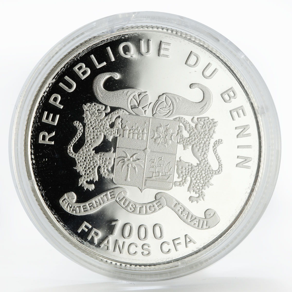 Benin 1000 francs Vladimir Vysotsky composer colored silver coin 2015