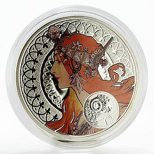 Niue 1 dollar Alphonse Mucha Zodiac Series Aries colored silver coin 2011