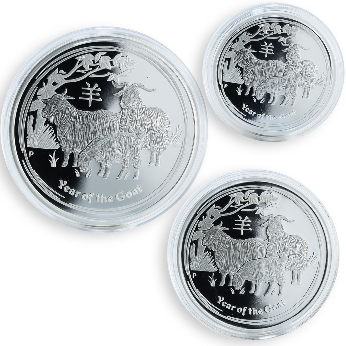 Australia Year of the Goat 2015 Three-Silver coin set, Zodiac Lunar