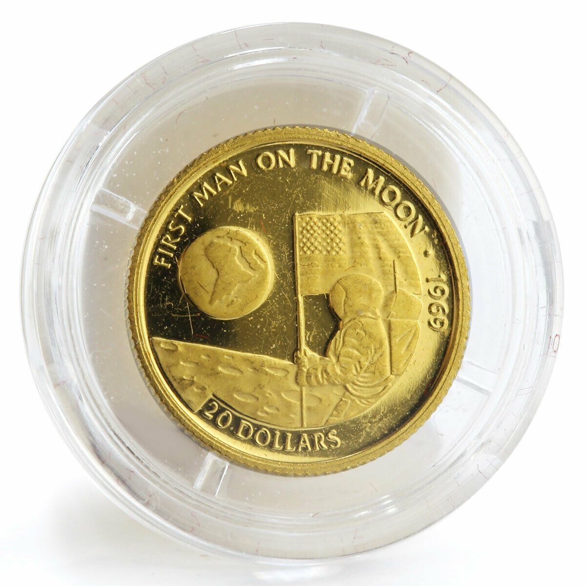 Cook Islands 20 dollars First man on the moon proof gold coin 1995