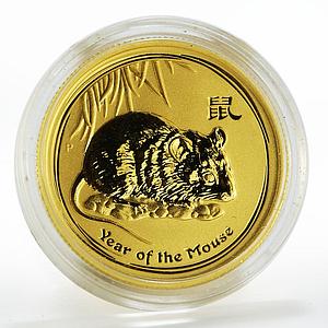 Australia 25 dollars Year of the Mouse Lunar Series II gold coin 2008