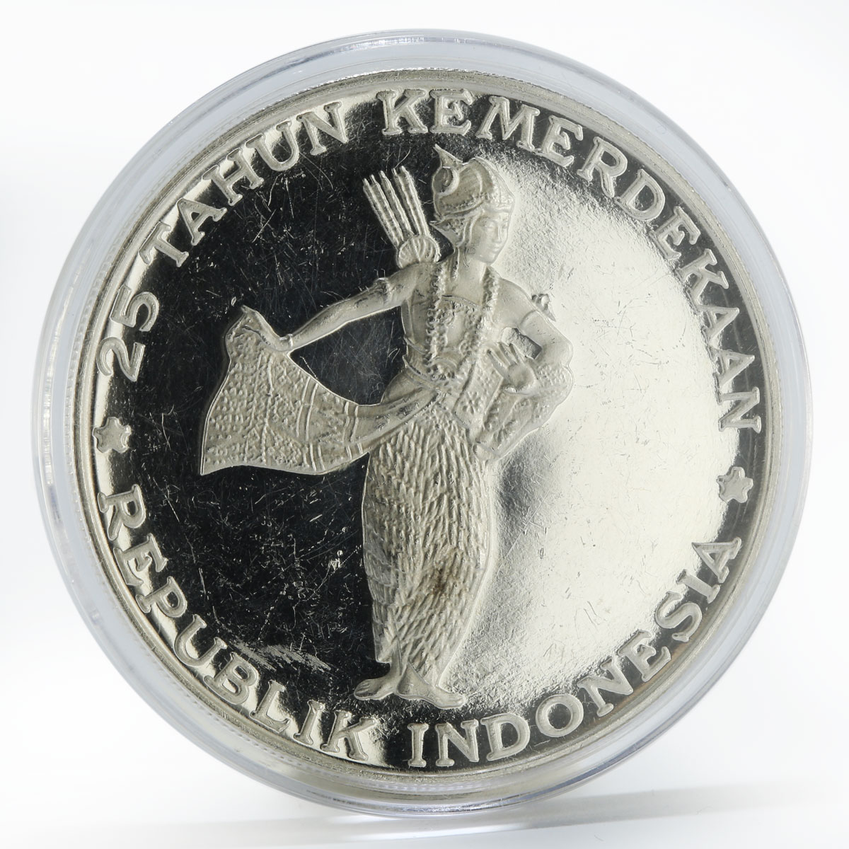 Indonesia 500 rupiah Wayang dancer proof silver coin 1970