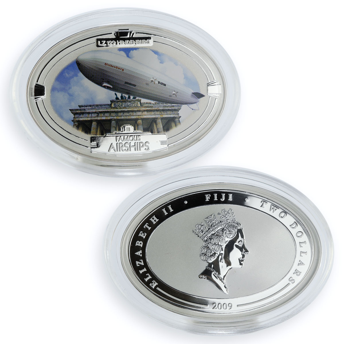 Fiji set 4 coins Famous Airships colored proof silver 2009