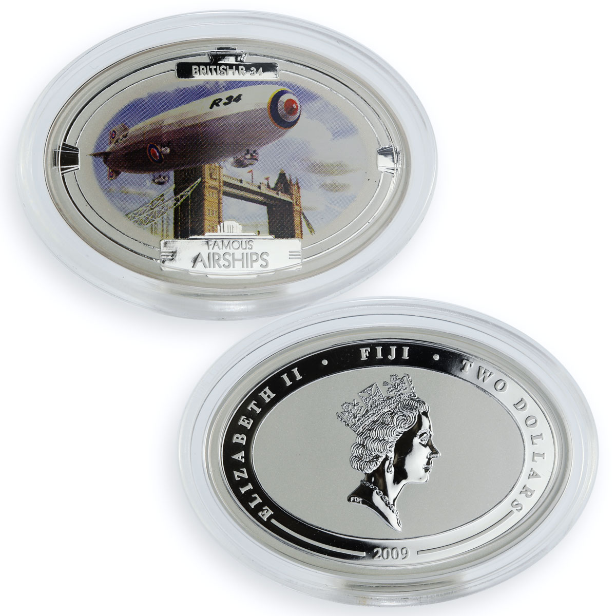 Fiji set 4 coins Famous Airships colored proof silver 2009