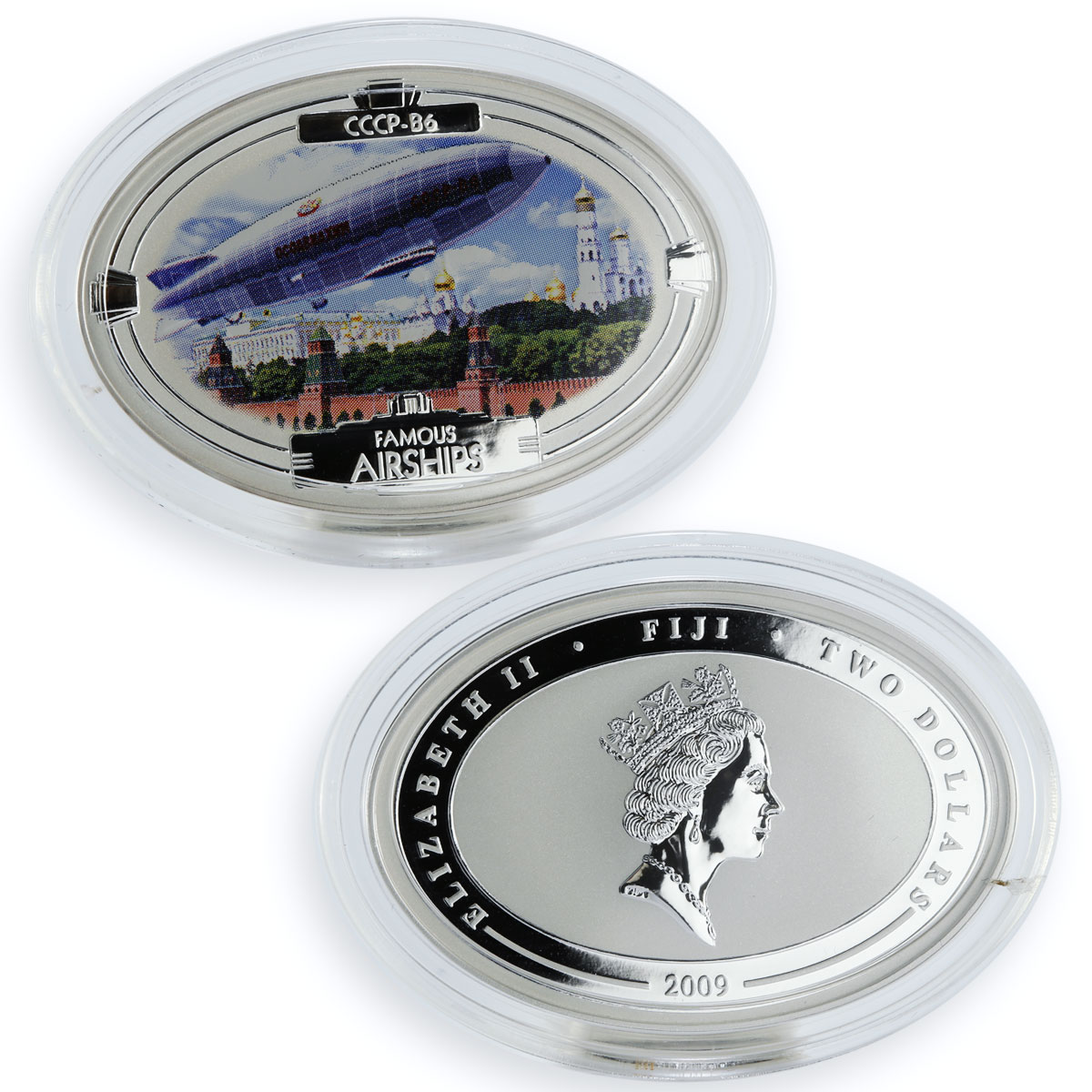 Fiji set 4 coins Famous Airships colored proof silver 2009