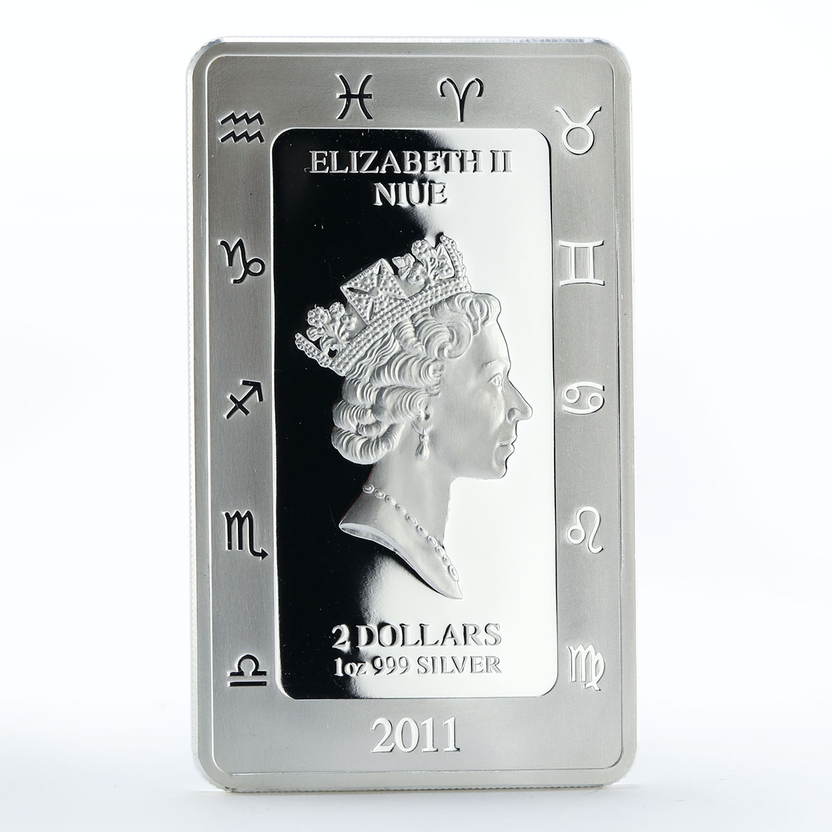 Niue 2 dollars Sings of the Zodiac Leo silver color 1 oz coin 2011