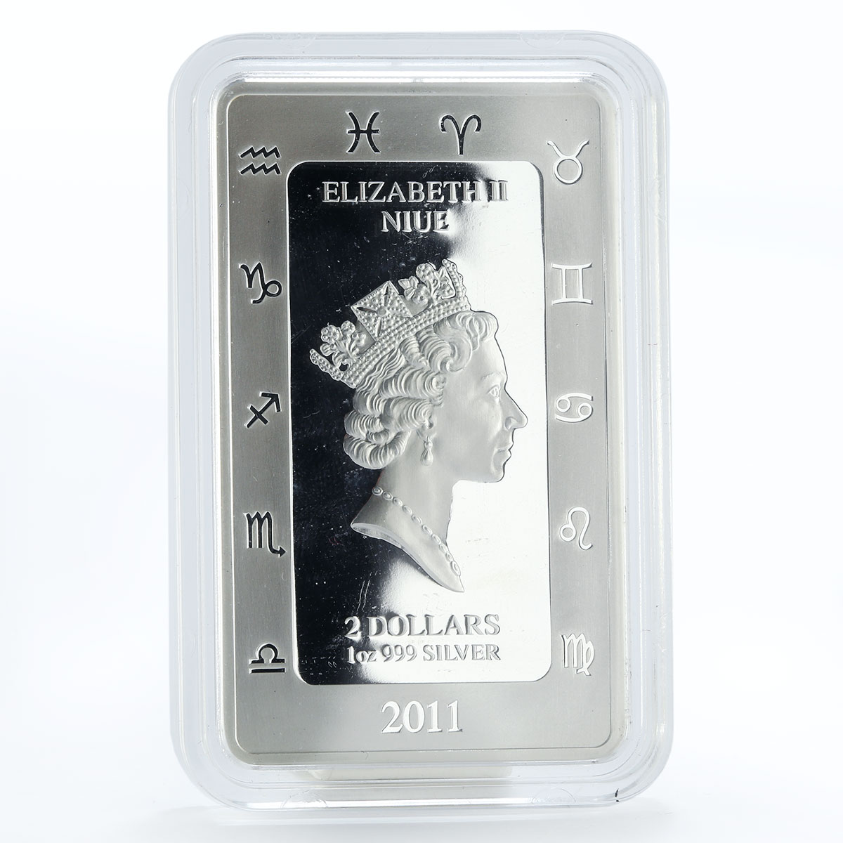 Niue 2 dollars Sings of the Zodiac Leo silver color 1 oz coin 2011