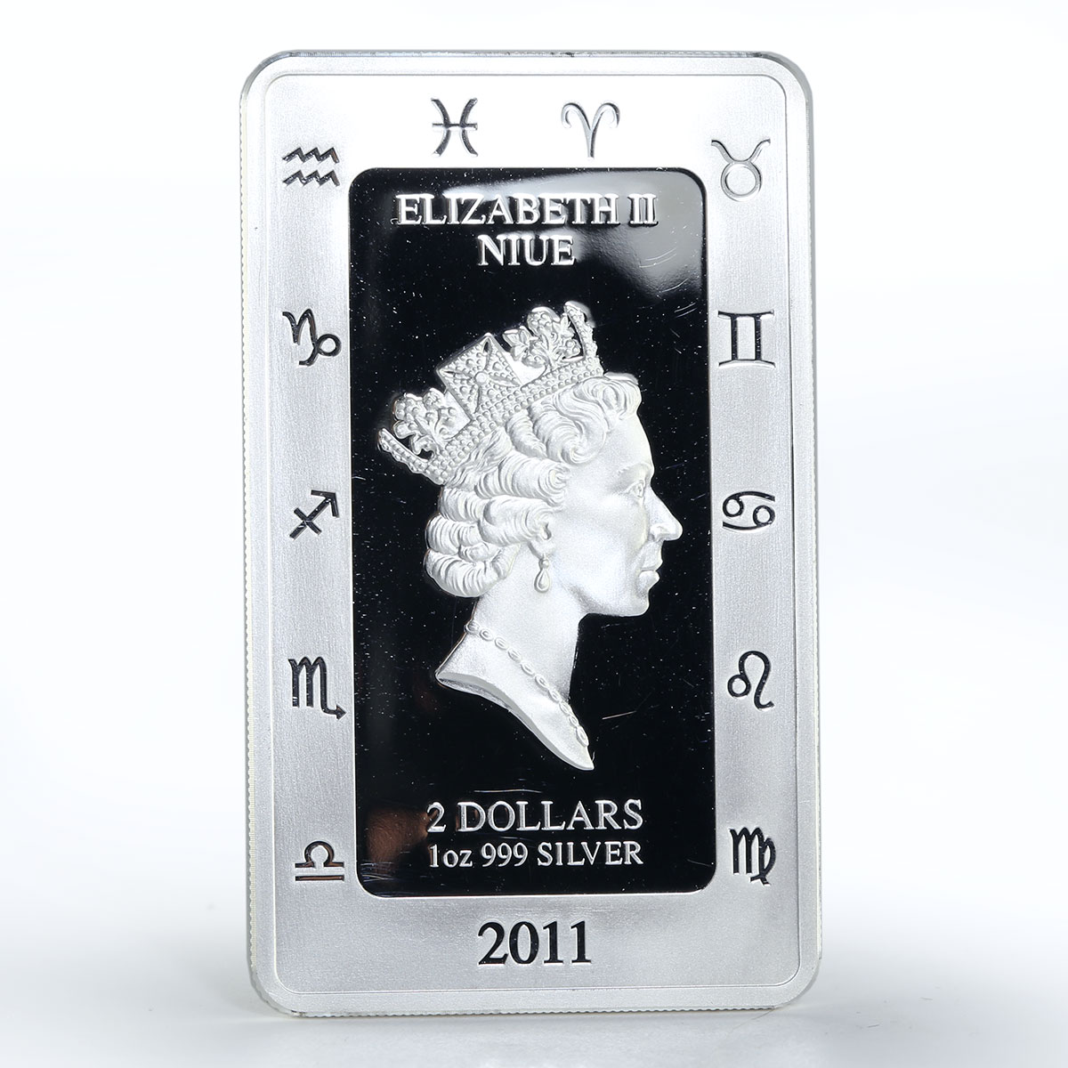 Niue 2 dollars Sings of the Zodiac Leo silver color 1 oz coin 2011