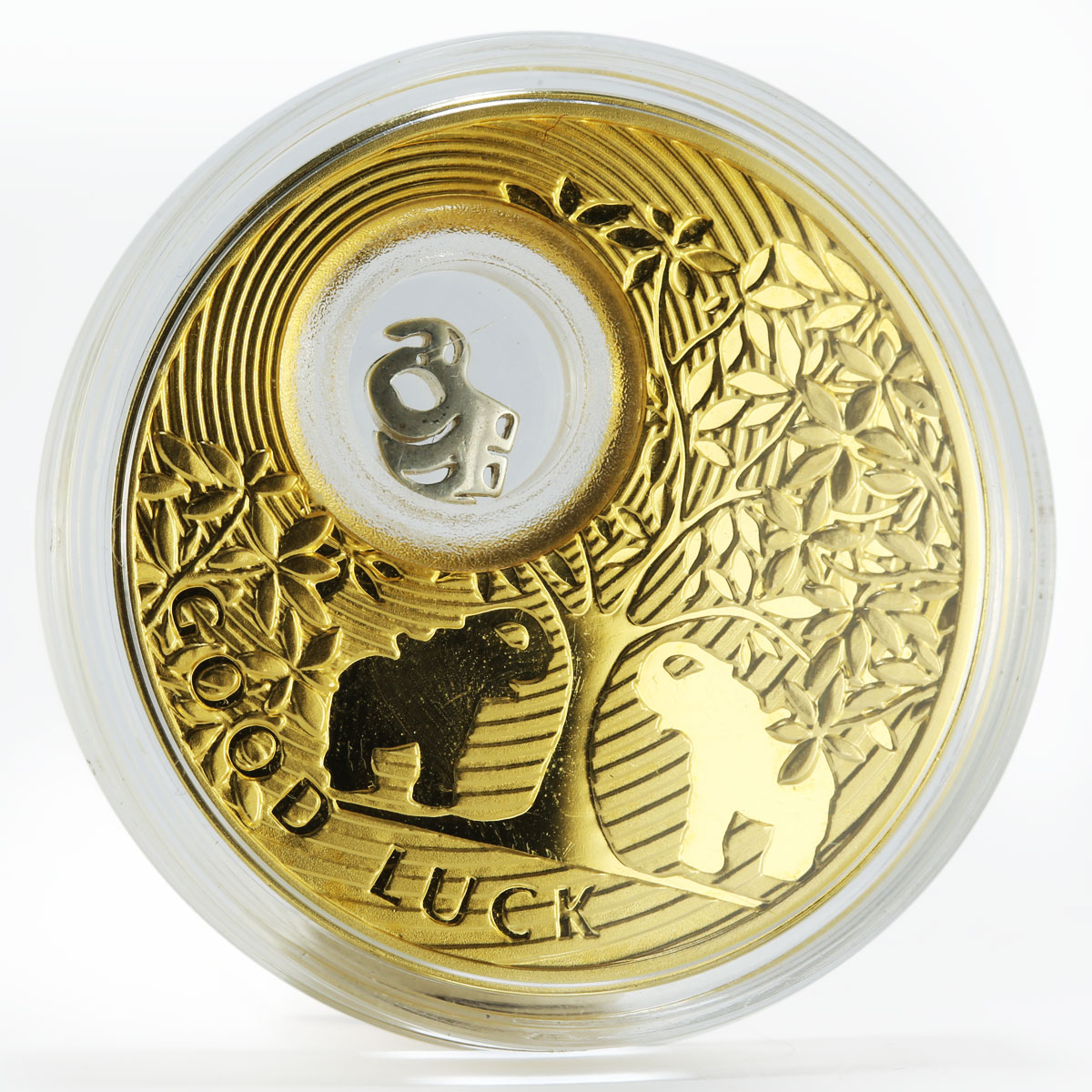 Niue 2 dollars Good Luck Elephant gilded silver coin 2013