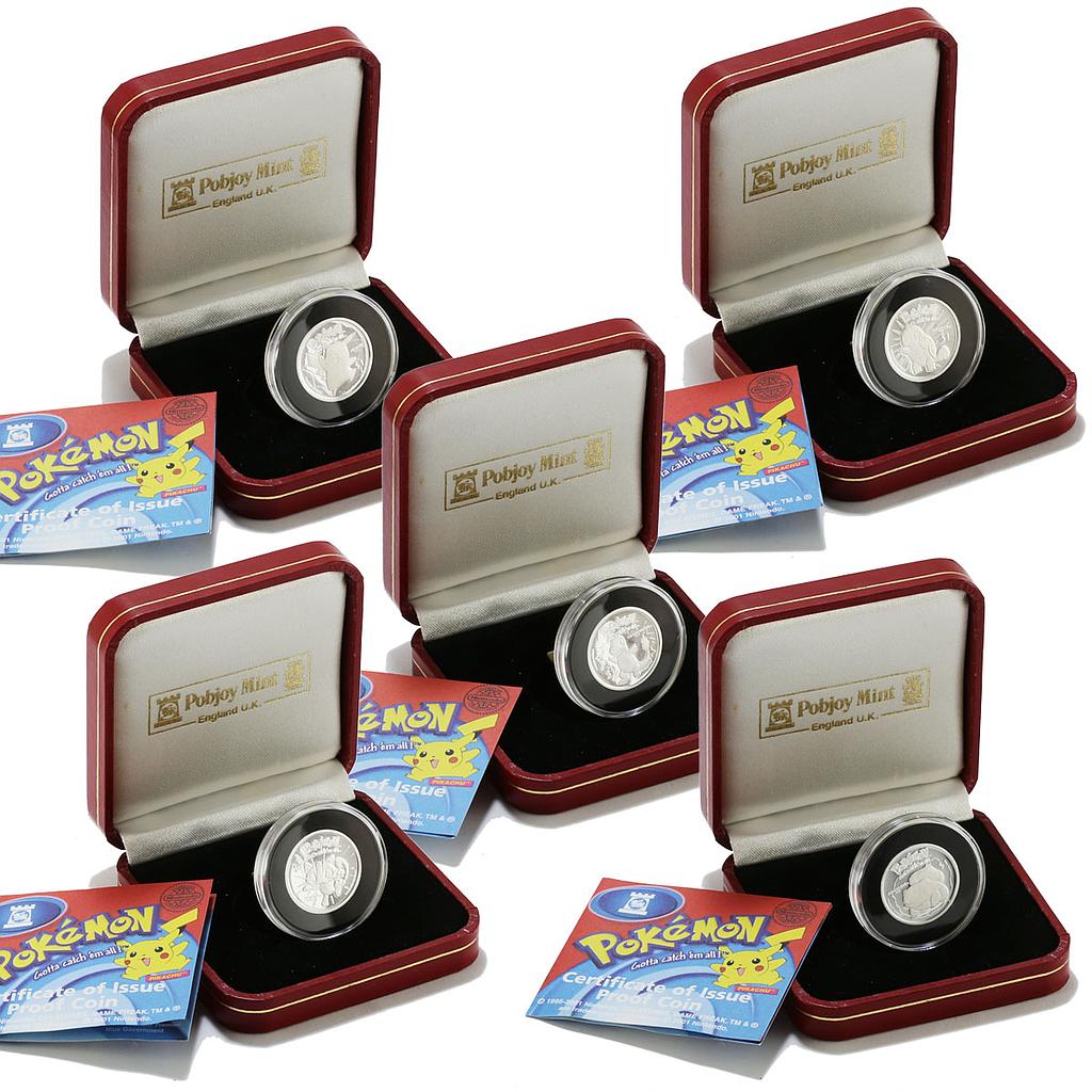 Niue set 5 coins Pokemon Series proof silver 2001