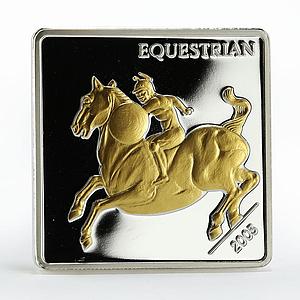 Mongolia 500 togrog Da Vinci Horse Rider gilded silver coin 2005