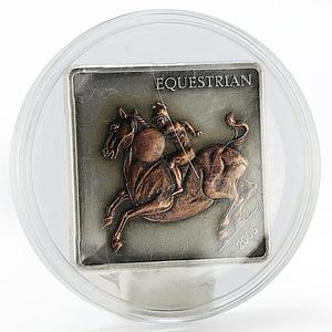 Mongolia 500 togrog Leonardo Da Vinci Sculpture The Equestrian silver coin 2005