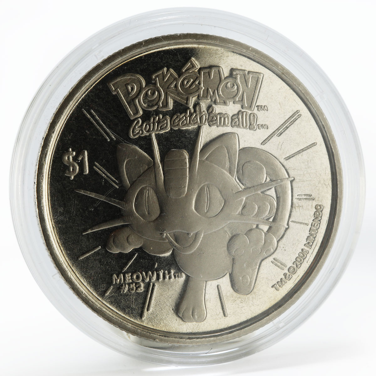 Niue 1 dollar Pokemon Meowth copper-nickel coin 2001