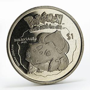 Niue 1 dollar Pokemon Bulbasaur copper-nickel coin 2001