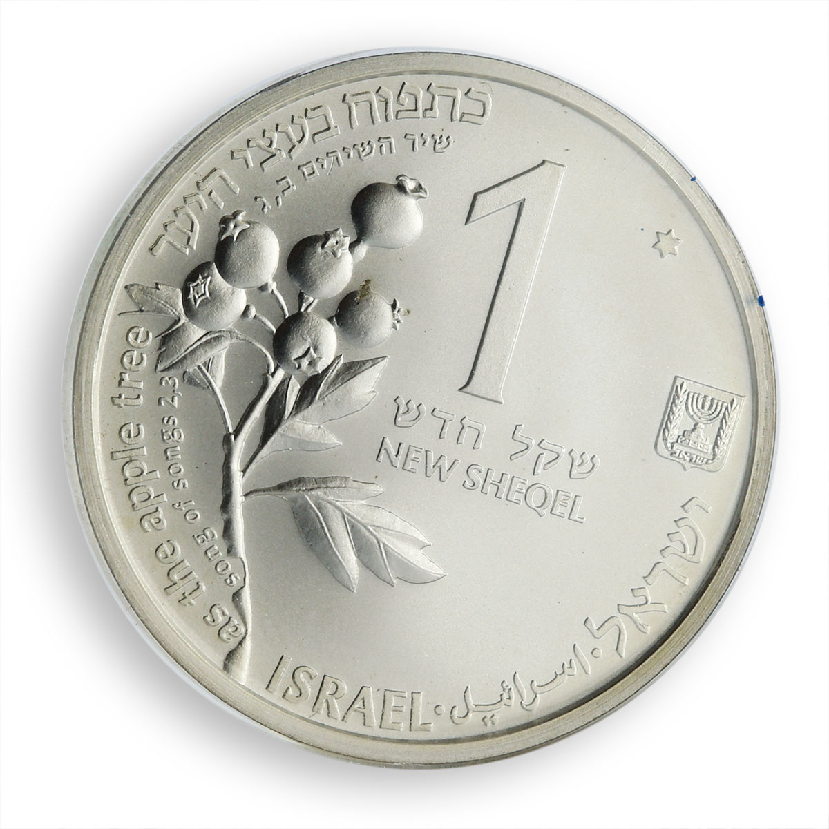 Israel 1 Sheqel wildlife-hart smooth silver coin 1993