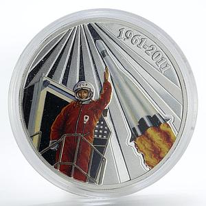 Malawi 50 kwacha Yuri Gagarin First Man in Space colored silver coin 2011